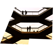 Silhouette of interior structure of building