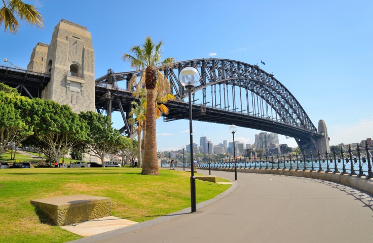 Sydney harbour bridge sunshine