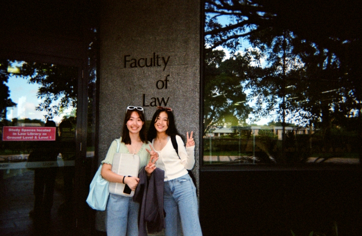 Angela Chen outside the UNSW Law & Justice Building