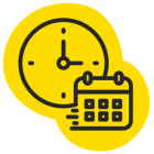 Icon of clock with calendar