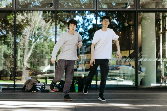 Two UNSW students dance as part of an Arc sport program